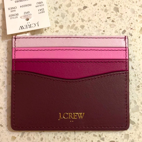 J. Crew Bags Nwt Jcrew Shades Of Pink Cardholder Six Card Slots And